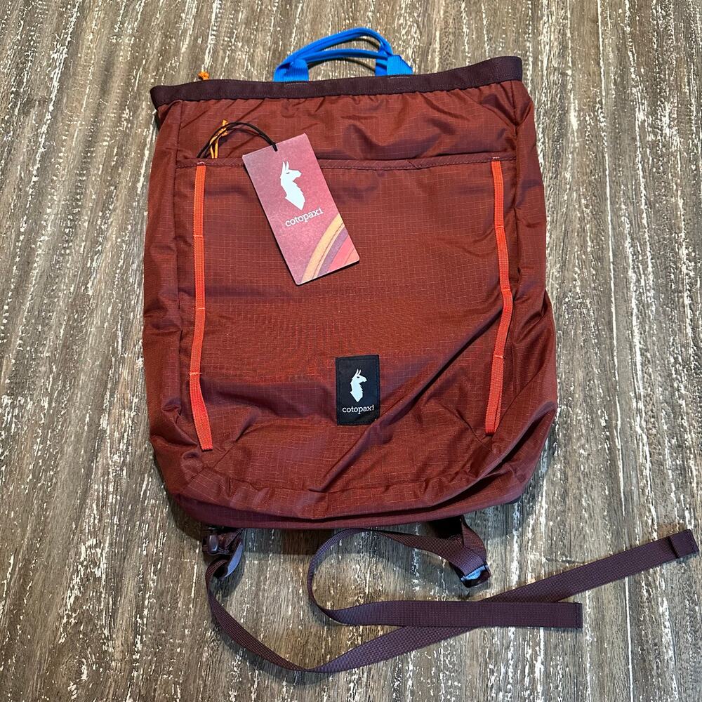 NWT Cotopaxi Todo 16L Convertible Tote Bag Backpack Laptop Zipper Top Rust Red